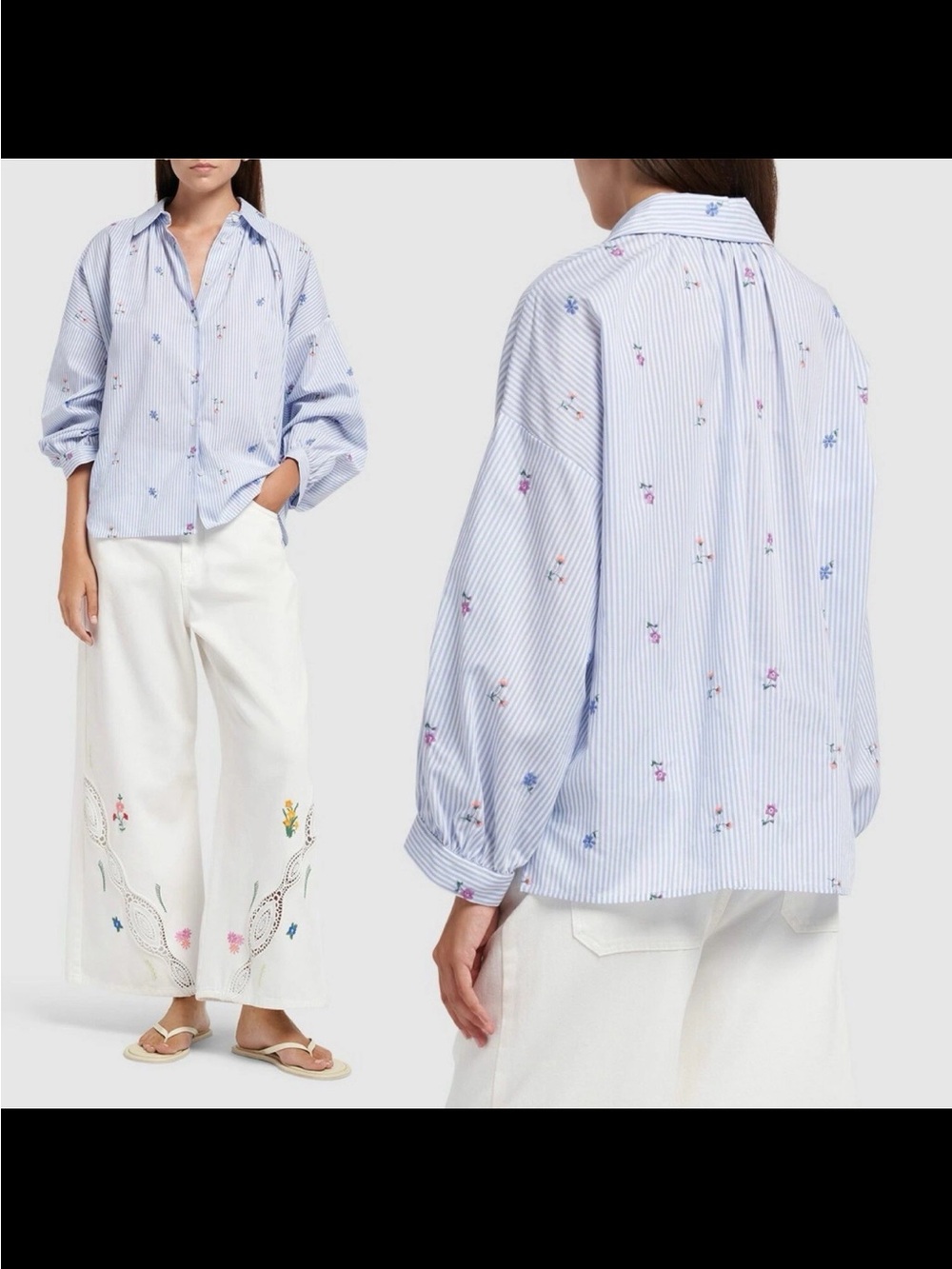 Weekend Max Mara Gilly Embroidered Poplin Shirt